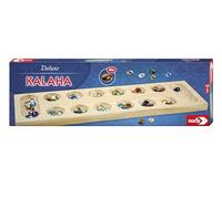 Noris Deluxe Kalaha Sencillo y táctico 6 años, Tablero de Madera de Pino, Juego de Piedras Preciosas, a Partir de 2 Jugadores, Color carbón (Simba Toys 4000826004677)