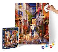 Noris Schipper 609130788 - Cuadro para Pintar por números (40 x 50 cm), diseño de callejón romántico para Adultos, Incluye Pinceles y Pinturas acrílicas