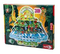 Noris Snakes & Ladders Jungle - Juego de Escalera 3D con 4 Niveles, escaleras para Subir, Tubos como Pistas de Bolas, Juego de Dados para niños, Juego de canicas a Partir de 4 años