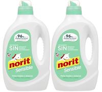 Norit Sensible - Detergente Líquido Especial Pieles Sensibles o Atópicas, Elimina las Manchas, Suciedad y Protege la Ropa y la Piel de Irritaciones y Alergias, 40 Lavados - 2120 ml (Paquete de 2)