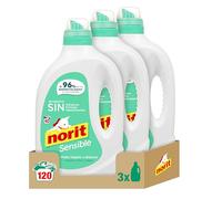 NORIT Sensible - Detergente Líquido Hipoalergénico sin perfume, para Pieles Sensibles y Atópicas, Apto para Adultos, Niños y Bebés, Pack de 3 X 2120 Ml, 6360 Mililitros