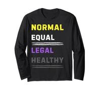 Normal Equal Legal Healthy Nonbinary Pride Colores LGBTQ Manga Larga