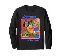 Normal is Boring Monsters Sarcastic Retro Funny Adult Humor Manga Larga