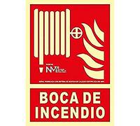Normaluz A00408 - Señal Luminiscente Boca de Incendio Clase A PVC 1 mm 21x30 cm con CTE, RIPCI y Apto para la Nueva Legislación