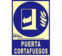 Normaluz A00413 - Señal Luminiscente Puerta Cortafuegos Clase A PVC 1mm 21x30cm con CTE, RIPCI y Apto para la Nueva Legislación