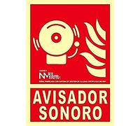 Normaluz A00421 - Señal Luminiscente Avisador Sonoro Clase A PVC 1mm 21x30cm con CTE, RIPCI y Apto para la Nueva Legislación