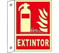 Normaluz A02701 - Banderola Luminiscente Extintor Clase A PVC 1mm 21x30cm con CTE, RIPCI y Apto para la Nueva Legislación