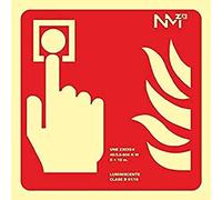 Normaluz A0A411 - Señal Luminiscente Pulsador de Alarma CTE Clase A PVC 1 mm 21x21 cm con CTE, RIPCI y Apto para la Nueva Legislación