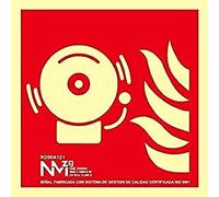 Normaluz A0A421 - Señal Luminiscente Avisador Sonoro CTE Clase A PVC 1mm 21x21cm con CTE, RIPCI y Apto para la Nueva Legislación