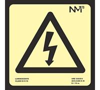 Normaluz A0A430 - Señal Luminiscente Riesgo Electrico CTE Clase A PVC 1mm 21x21cm con CTE, RIPCI y Apto para la Nueva Legislación