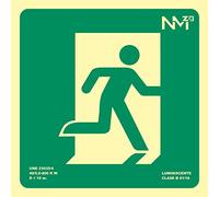 Normaluz A10420 - Señal Luminiscente Salida De Emergencia Derecha Clase A PVC 1mm 22,4x22,4cm con CTE, RIPCI