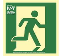 Normaluz A10421 - Señal Luminiscente Salida De Emergencia Izquierda Clase A PVC 1mm 22,4x22,4cm con CTE, RIPCI