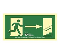 Normaluz A11451 - Señal Luminiscente Salida Escalera Izquierda Arriba Clase A PVC 1mm 32x16cm con CTE, RIPCI