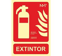 Normaluz B00301 - Señal Luminiscente Extintor PVC Glasspack 0,4mm 21x30cm con CTE, RIPCI