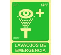 Normaluz B14109 - Señal Luminiscente Lavaojos De Emergencia Clase B PVC 0,7mm 22,4x30cm con CTE, RIPCI