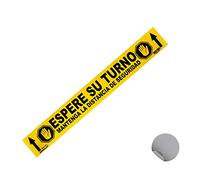 Normaluz BA81100 - Señal Adhesiva Suelo Espere su Turno 70x10 cm, Vinilo adhesivo, Amarillo