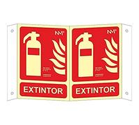 Normaluz Cartel Extintor Homologado Clase B - Cartel Extintor Fotoluminiscente 21x30 cm, Carteles Alarma y Señalizaciones de Seguridad, Alta Visibilidad, PVC Duradero