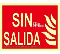 Normaluz NM RD01100 - Señal "Sin Salida", 20 x 25 cm, Rojo