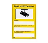 Normaluz NM RD36642 - Señal Adhesiva Zona Videovigilada Adhesivo de Vinilo 10 x 15 cm, Amarillo
