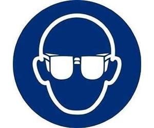 Normaluz Pack 10 Pegatinas Uso Obligatorio de Gafas - Señal Vinilo 9cm para Pared | Señalizaciones de Seguridad para Zonas de Riesgo | Carteles de Seguridad y Pegatina Uso Obligatorio Gafas