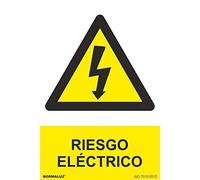 Normaluz Pegatina Riesgo Electrico 10x15cm - Señalización Adhesiva de Seguridad en Vinilo | Pegatinas Vinilo Resistentes | Señalizaciones de Seguridad para Cuadro Eléctrico