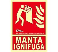 Normaluz RD00122 - Señal Luminiscente Manta Ignífuga Clase B PVC 0,7mm 21x30cm con CTE, RIPCI y Apto para la Nueva Legislación