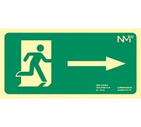 Normaluz RD11130 Señal Luminiscente Salida Derecha 32x16cm Clase B PVC 0,7mm Evacuación Homologada De , Verde