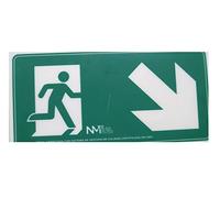 Normaluz RD11140 - Señal Luminiscente Salida Escalera Derecha Abajo Clase B PVC 0,7mm 32x16cm con CTE, RIPCI y Apto para la Nueva Legislación