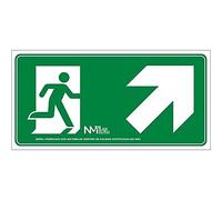 Normaluz RD11150 - Señal Luminiscente Salida Escalera Derecha Arriba Clase B PVC 0.7 mm 32x16 cm con CTE, RIPCI y Apto para la Nueva Legislación, verde