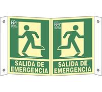 Normaluz RD17080 - Señal Luminiscente Panorámica Salida De Emergencia Clase B PVC 0,7mm 22,4x30cm con CTE, RIPCI