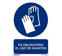 Normaluz RD20003 - señal Es Obligatorio El Uso de Guantes PVC GLASSPACK 0,7 mm 21x30 cm