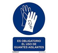 Normaluz RD20004 - Señal Es Obligatorio El Uso De Guantes Aislantes PVC GLASSPACK 0,7 mm 21x30 cm con CTE, RIPCI