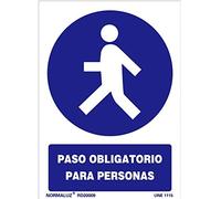 Normaluz RD20009 - Señal Paso Obligatorio Para Personas PVC Glasspack 0,7mm 21x30 cm