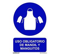 Normaluz RD20021 - Señal Uso Obligatorio De Mandil Y Manguitos PVC Glasspack 0,7mm 21x30 cm