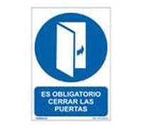 Normaluz RD20034 - Señal Es Obligatorio Cerrar Las Puertas PVC Glasspack 0,7mm 21x30 cm con CTE, RIPCI