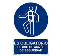 Normaluz RD20601 - Señal Adhesiva Es Obligatorio El uso de Arnes Adhesivo de Vinilo 20X30 cm con CTE, RIPCI