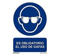 Normaluz RD20602 - Señal Adhesiva Es Obligatorio El Uso de Gafas Adhesivo de Vinilo 20X30 cm