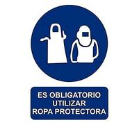 Normaluz RD20623 - Señal Adhesiva Es Obligatorio Utilizar Ropa Protectora Adhesivo de Vinilo 20X30 cm