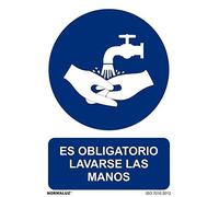 Normaluz RD20628 - Señal Adhesiva Es Obligatorio Lavarse Las Manos Adhesivo de Vinilo 20X30 cm