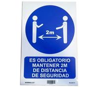 Normaluz RD20674 Señal Adhesiva Es Obligatorio Mantener 2 m de Distancia de Seguridad, 20 x 30 cm, Vinilo adhesivo, Azul