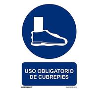 Normaluz RD20941 - Señal Uso Obligatorio De Cubrepies Aluminio 0,5mm 21x30 cm con CTE, RIPCI