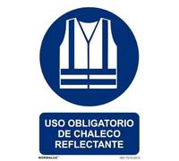 Normaluz RD20943 - Señal Uso Obligatorio DE Chaleco Reflectante Aluminio 0,5mm 21x30 cm con CTE, RIPCI