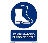 Normaluz RD21005, Señal Homologada "Es Obligatorio El Uso De Botas", PVC GLASSPACK 0.7 mm, 30 X 40 CM, Azul