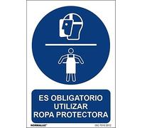 Normaluz RD21023 - Señal Es Obligatorio Utilizar Ropa Protectora PVC Glasspack 0,7mm 30x40 cm con CTE, RIPCI