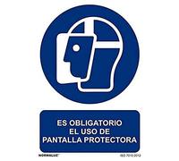 Normaluz RD25608 - Señal Adhesiva Es Obligatorio El Uso de Pantalla Protectora Adhesivo de Vinilo 15x20 cm