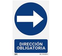 Normaluz RD25629 - Señal Adhesiva Dirección Obligatoria Derecha Adhesivo de Vinilo 15x20 cm