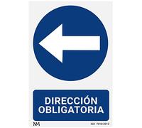 Normaluz RD25630 - Señal Adhesiva Dirección Obligatoria izquierda Adhesivo de Vinilo 15x20 cm
