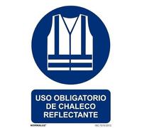 Normaluz RD25643 - Señal Adhesiva Uso Obligatorio DE Chaleco Reflectante Adhesivo de Vinilo 15x20 cm con CTE, RIPCI