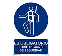 Normaluz RD26601 - Señal Adhesiva Es Obligatorio El uso de Arnes Adhesivo de Vinilo 10x15 cm con CTE, RIPCI