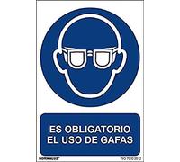 Normaluz RD26602 - Señal Adhesiva Es Obligatorio El Uso de Gafas Adhesivo de Vinilo 10x15 cm